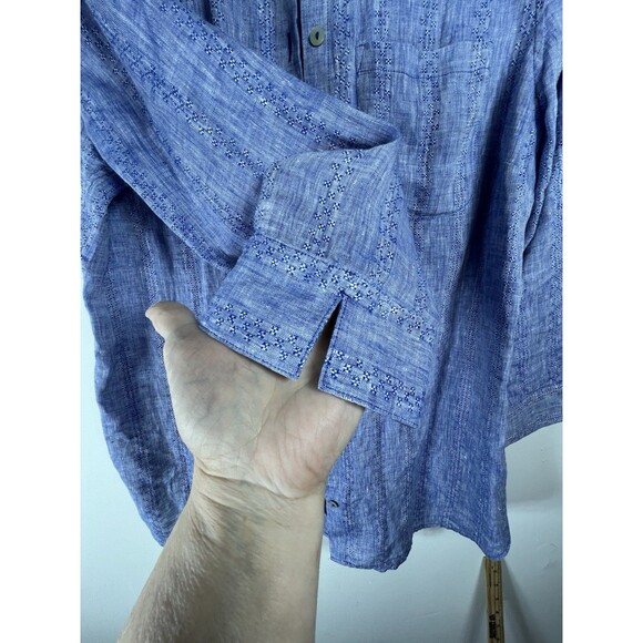 Chicos Blue No Iron 100% Linen 1.5 M 10 Natural Fibers - Picture 2 of 9